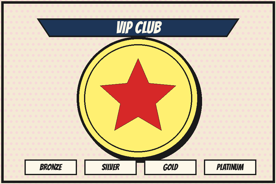 Haha Spin UK VIP club - bronze, silver, gold and platinum tiers